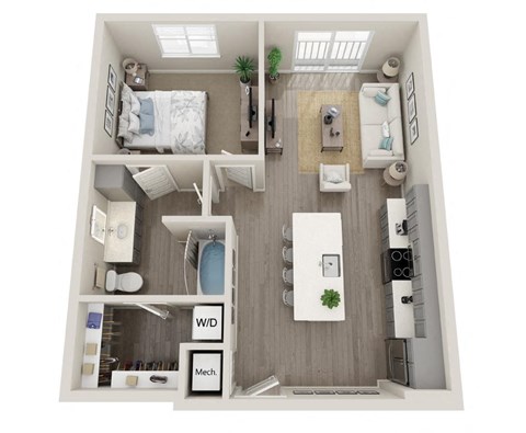 a 2 bedroom192 sq ft floor plan
